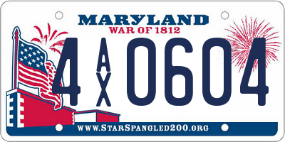 MD license plate 4AX0604