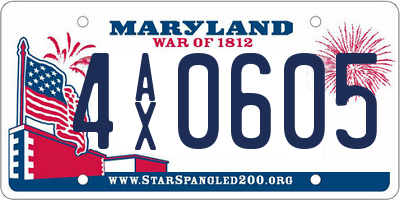 MD license plate 4AX0605