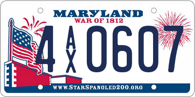 MD license plate 4AX0607