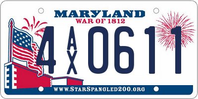 MD license plate 4AX0611