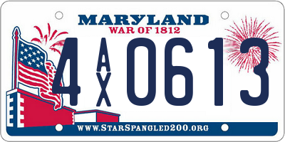 MD license plate 4AX0613