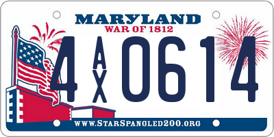 MD license plate 4AX0614
