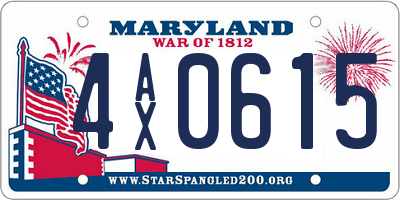 MD license plate 4AX0615