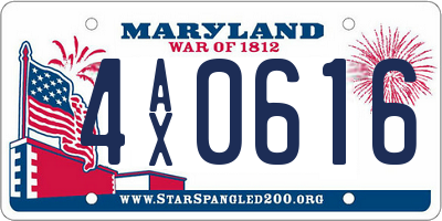 MD license plate 4AX0616