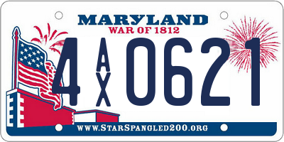 MD license plate 4AX0621