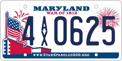 MD license plate 4AX0625