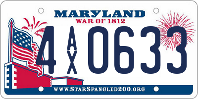 MD license plate 4AX0633