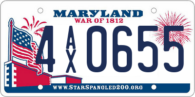 MD license plate 4AX0655