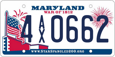 MD license plate 4AX0662