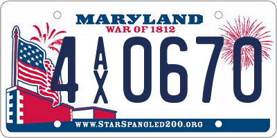 MD license plate 4AX0670
