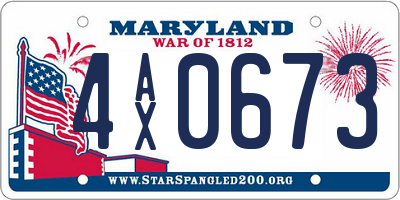 MD license plate 4AX0673