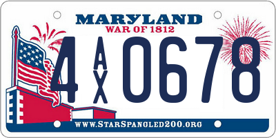 MD license plate 4AX0678