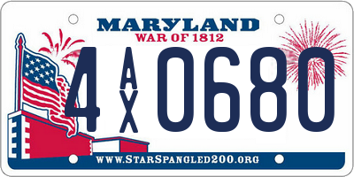 MD license plate 4AX0680