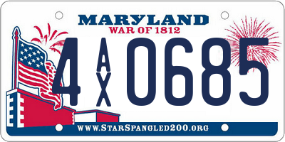 MD license plate 4AX0685