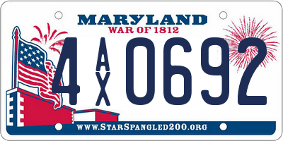 MD license plate 4AX0692