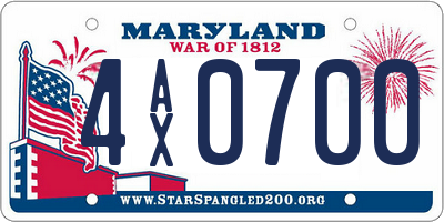 MD license plate 4AX0700