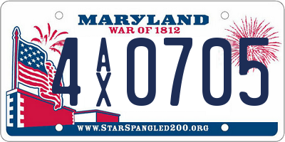 MD license plate 4AX0705
