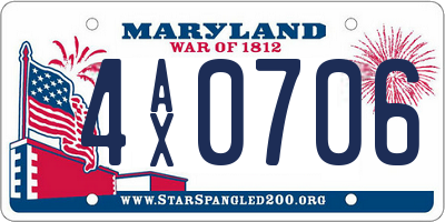 MD license plate 4AX0706