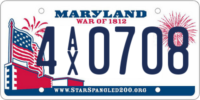 MD license plate 4AX0708