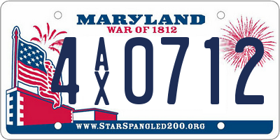 MD license plate 4AX0712