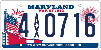 MD license plate 4AX0716