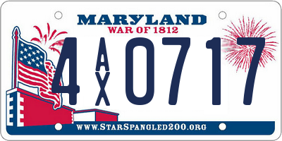 MD license plate 4AX0717