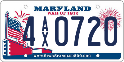 MD license plate 4AX0720