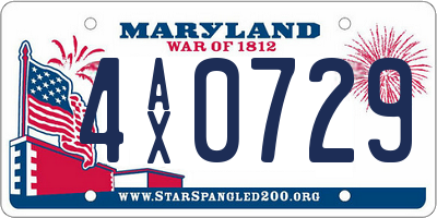 MD license plate 4AX0729