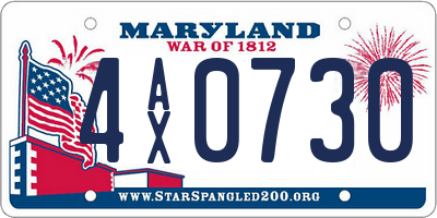 MD license plate 4AX0730