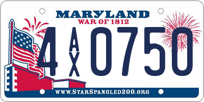 MD license plate 4AX0750