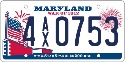 MD license plate 4AX0753