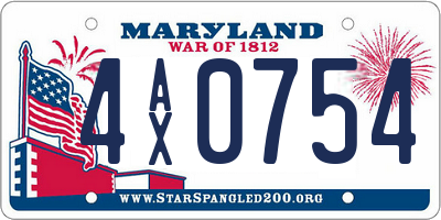 MD license plate 4AX0754
