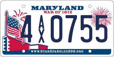 MD license plate 4AX0755