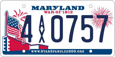 MD license plate 4AX0757