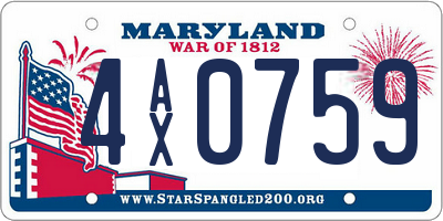 MD license plate 4AX0759