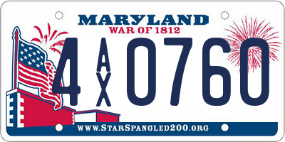 MD license plate 4AX0760