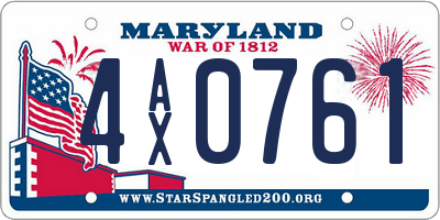 MD license plate 4AX0761