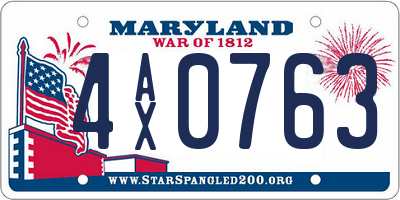 MD license plate 4AX0763