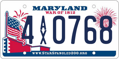 MD license plate 4AX0768
