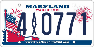 MD license plate 4AX0771