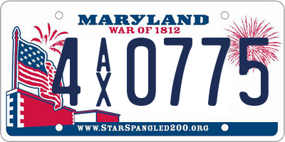 MD license plate 4AX0775