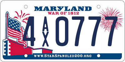 MD license plate 4AX0777