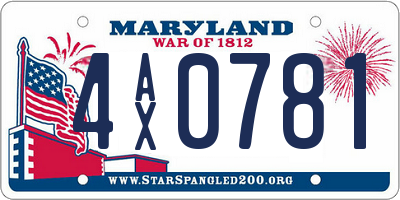 MD license plate 4AX0781