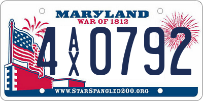 MD license plate 4AX0792