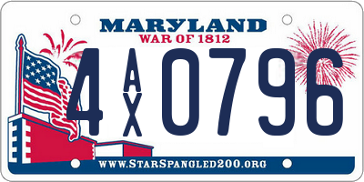 MD license plate 4AX0796