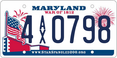 MD license plate 4AX0798