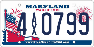MD license plate 4AX0799