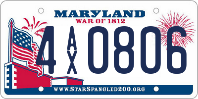 MD license plate 4AX0806