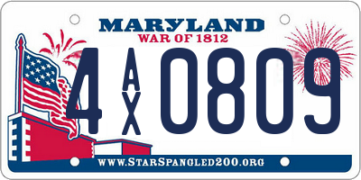 MD license plate 4AX0809
