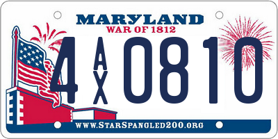 MD license plate 4AX0810